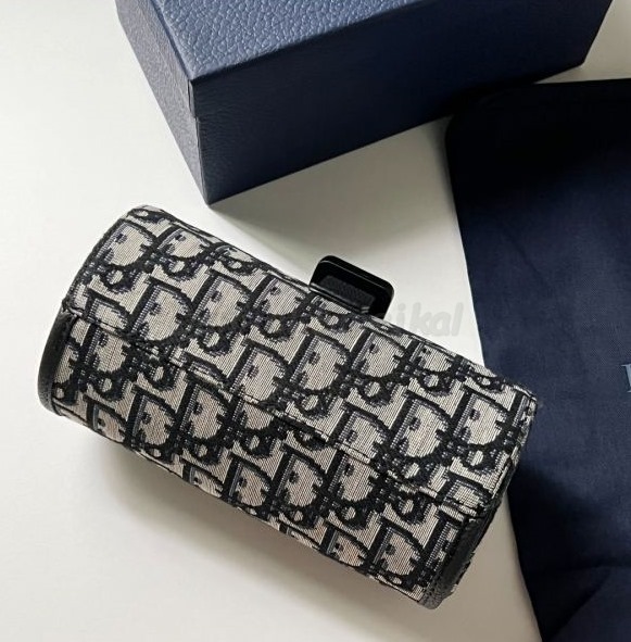 Christian Dior Gallop Watch Case Beige and Black Dior Oblique Jacquard