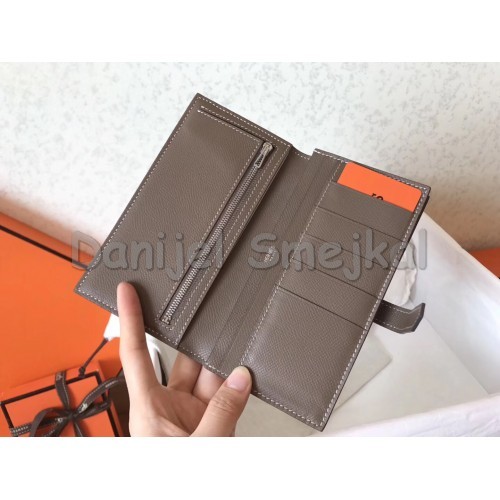 Hermes Bi-Color Epsom Bearn Wallet UltravioletTaupe 