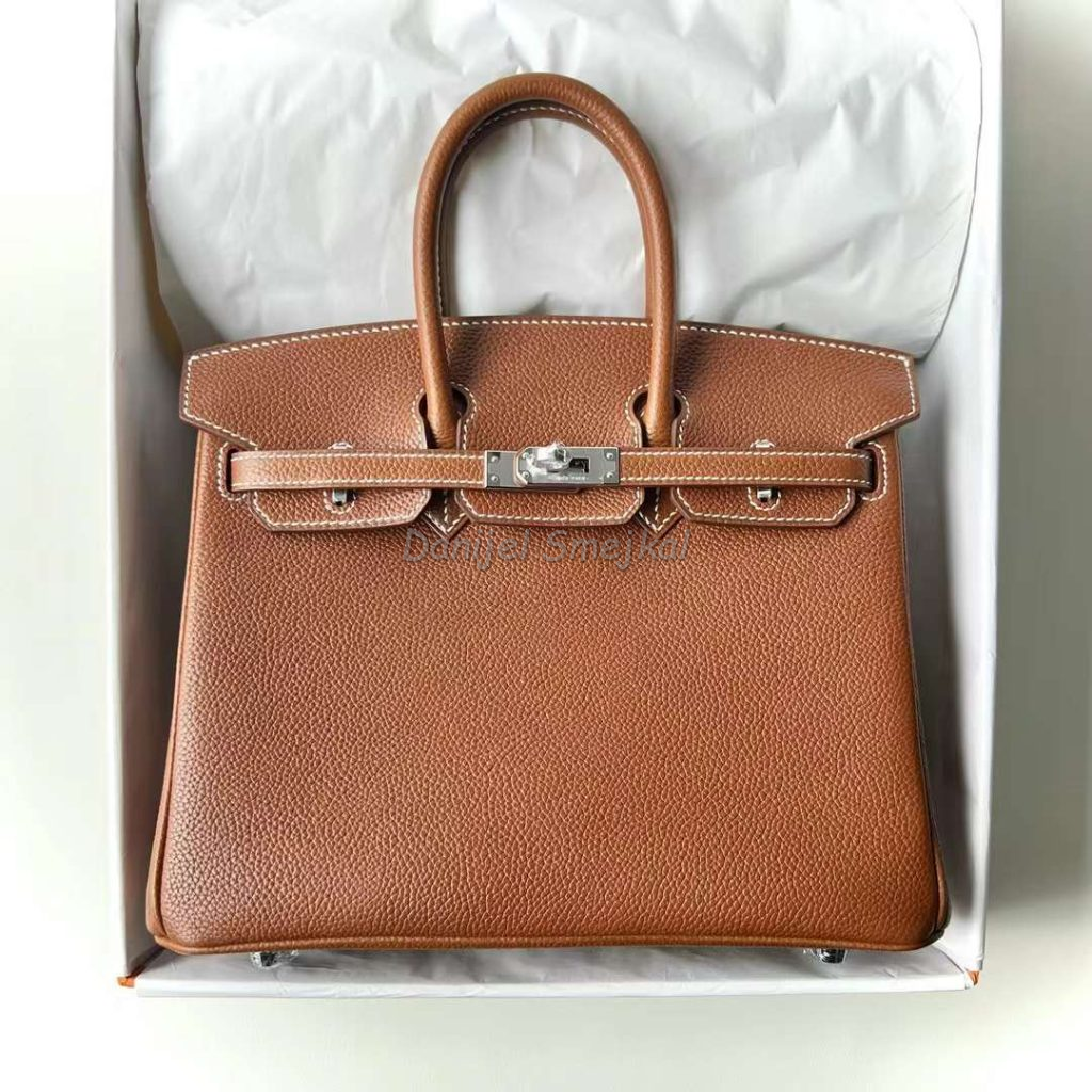 Hermes Birkin Barenia Cc34 Golden Brown Silver Hardware 25cm