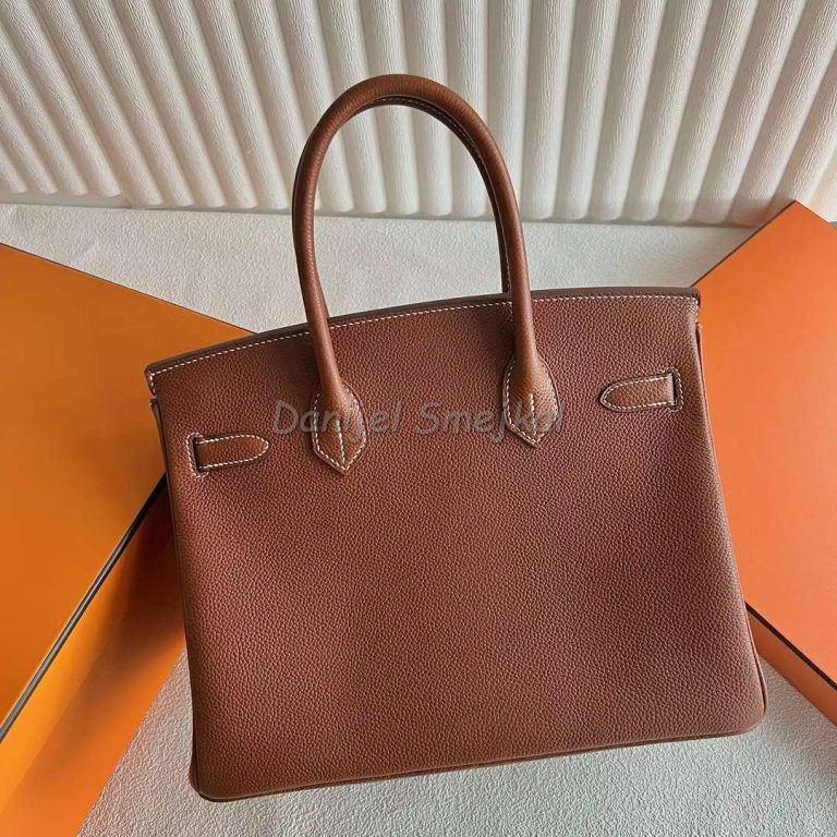 Hermes Birkin Barenia Ck34 Deep Brown Silver Hardware 30cm