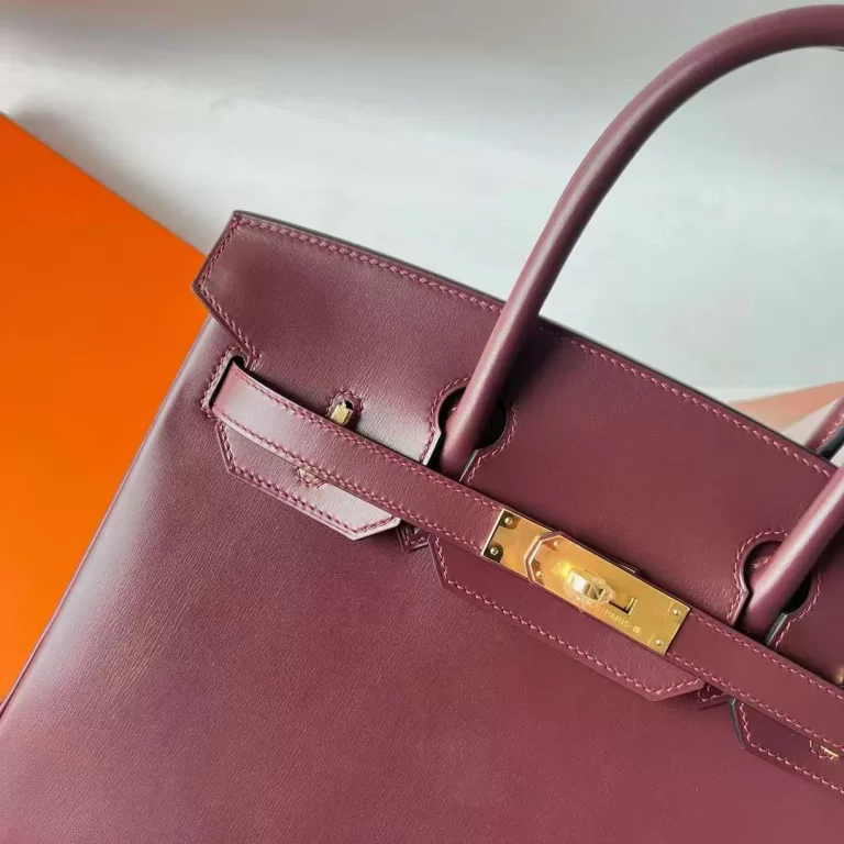 Hermes Birkin Box Ck57 Bordeaux Red Gold Hardware 30cm