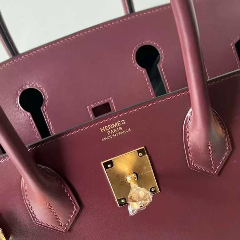 Hermes Birkin Box Ck57 Bordeaux Red Gold Hardware 30cm