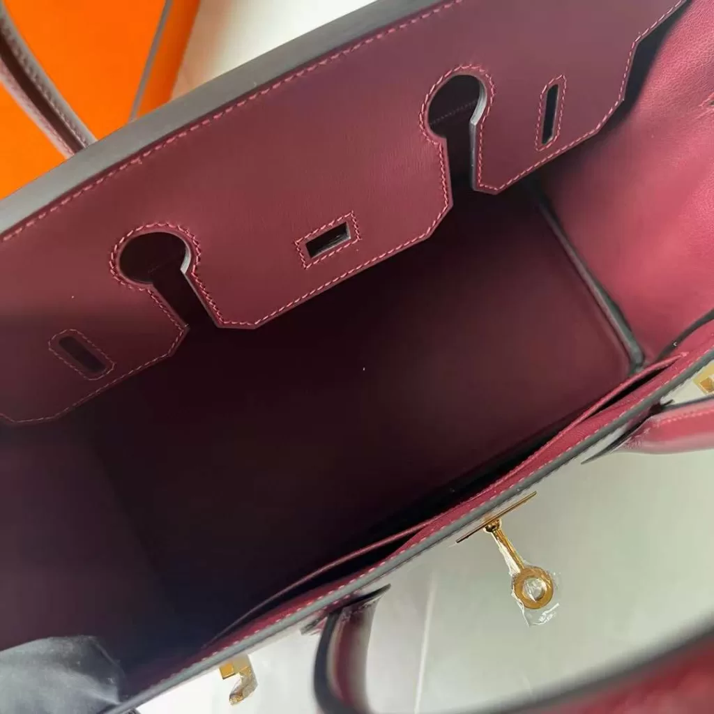 Hermes Birkin Box Ck57 Bordeaux Red Gold Hardware 30cm