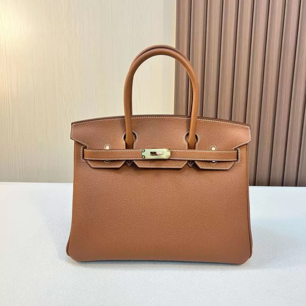 Hermes Birkin Chevre Brick Red Silver Hardware 30cm