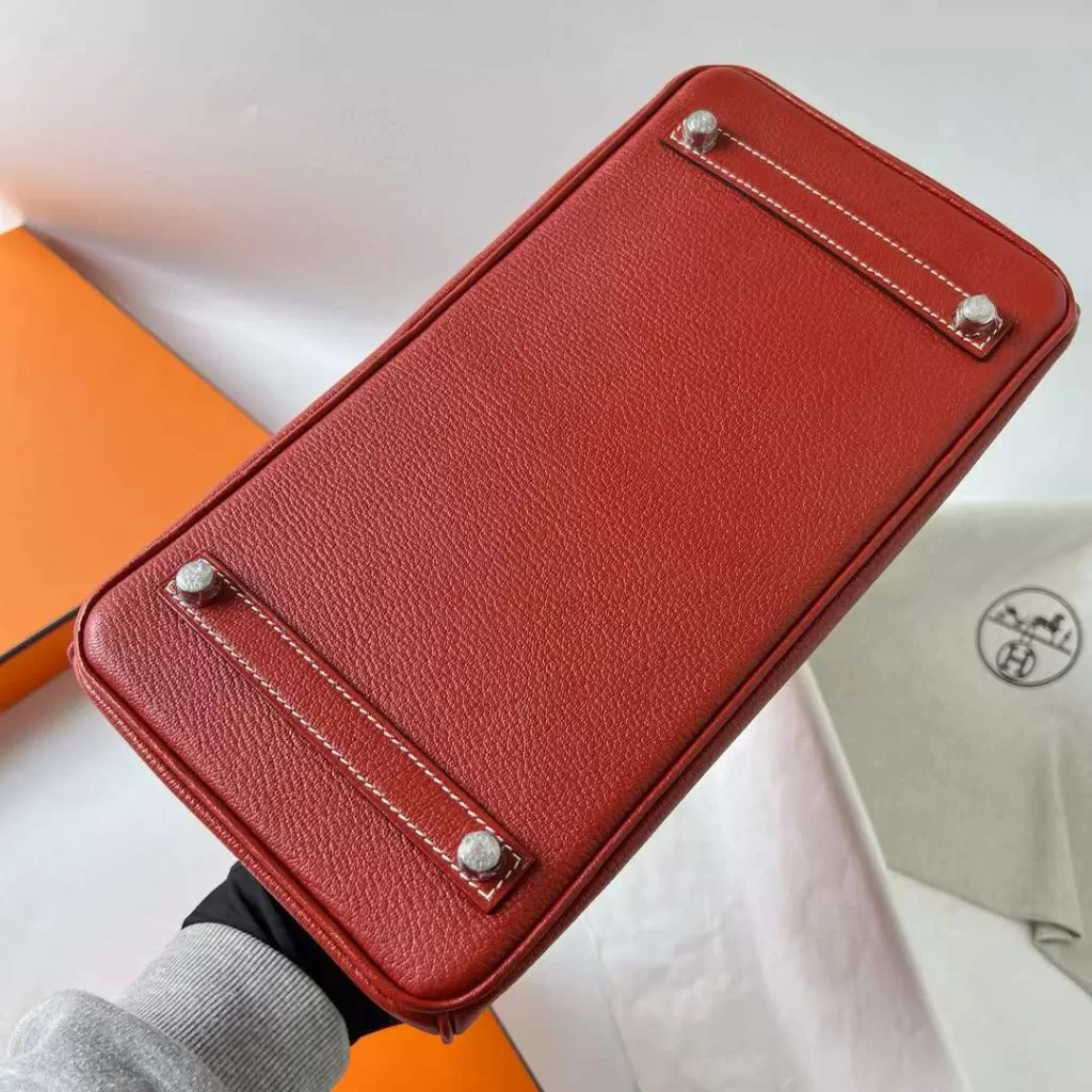 Hermes Birkin Chevre Brick Red Silver Hardware 30cm