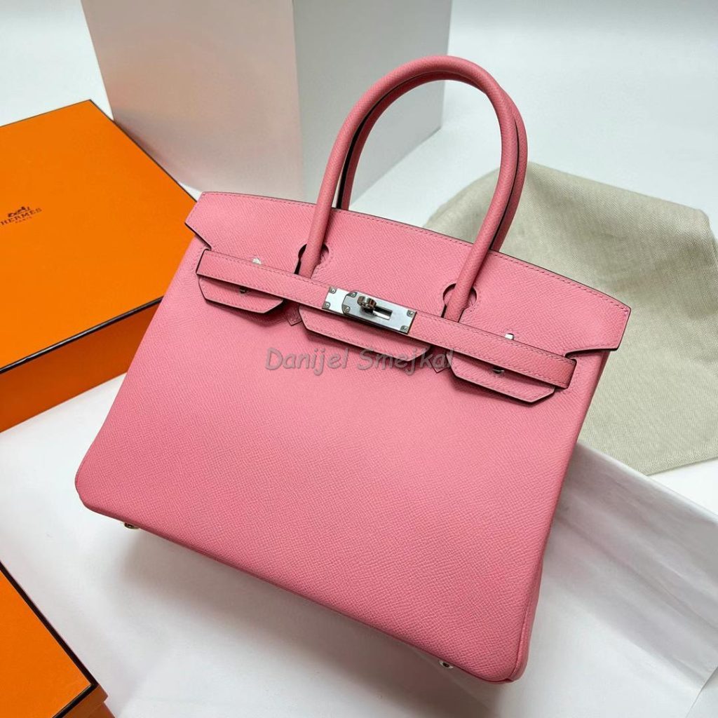 Hermes Birkin Epsom 1Q Creamy Pink Silver Hardware Phw 30cm