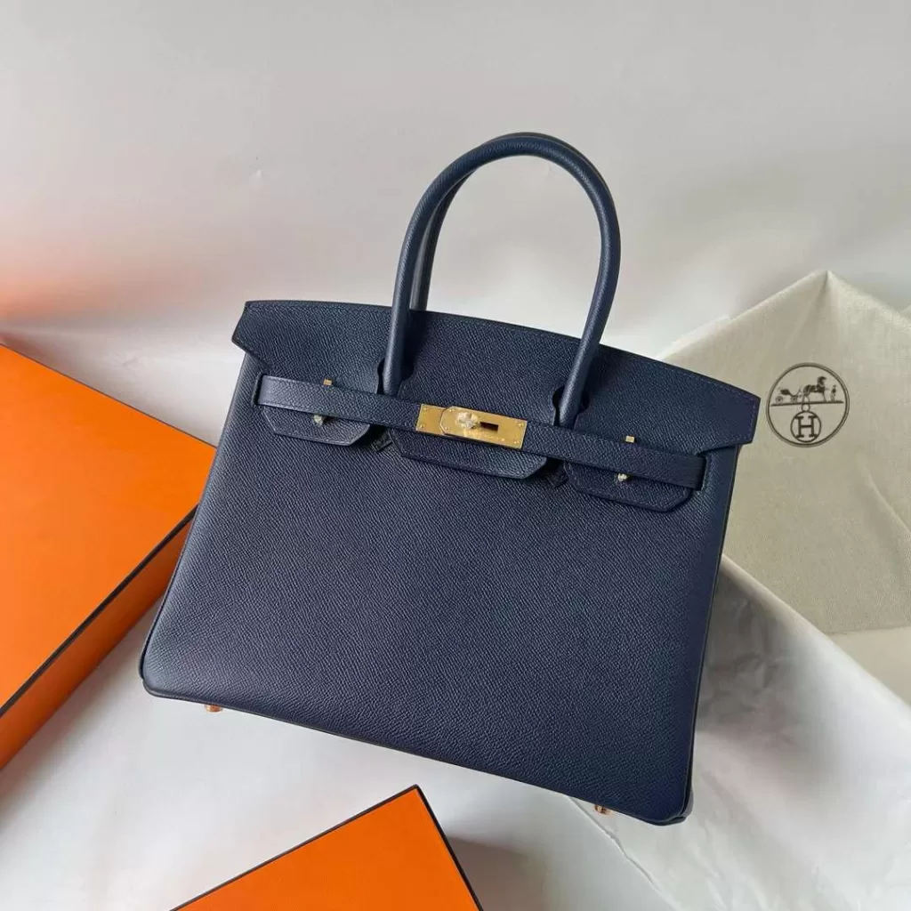 Hermes Birkin Epsom Ck73 Gem Blue Gold Hardware 30cm