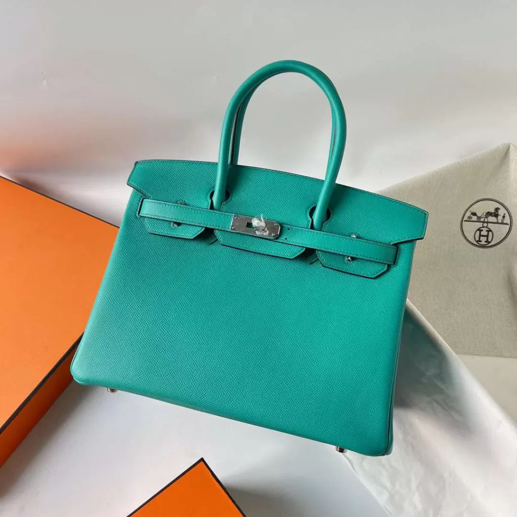 Hermes Birkin Epsom U4 Velvet Green Silver Hardware 30cm