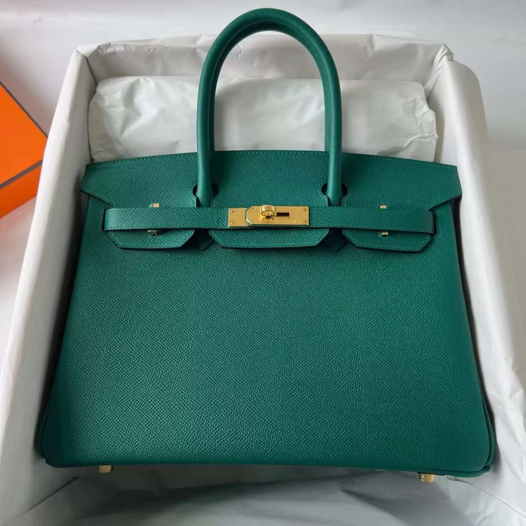 Hermes Birkin Epsom Z6 Malachite Green Gold Hardware 30cm