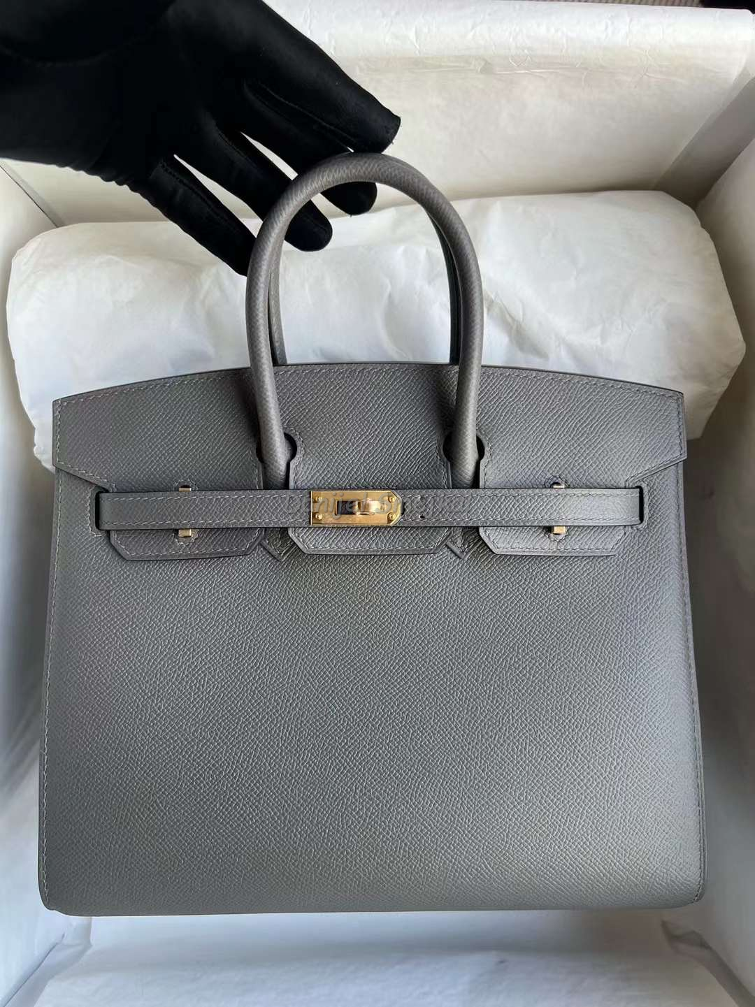 Hermes Birkin Sellier Epsom 0L Grey Gold Hardware 25cm