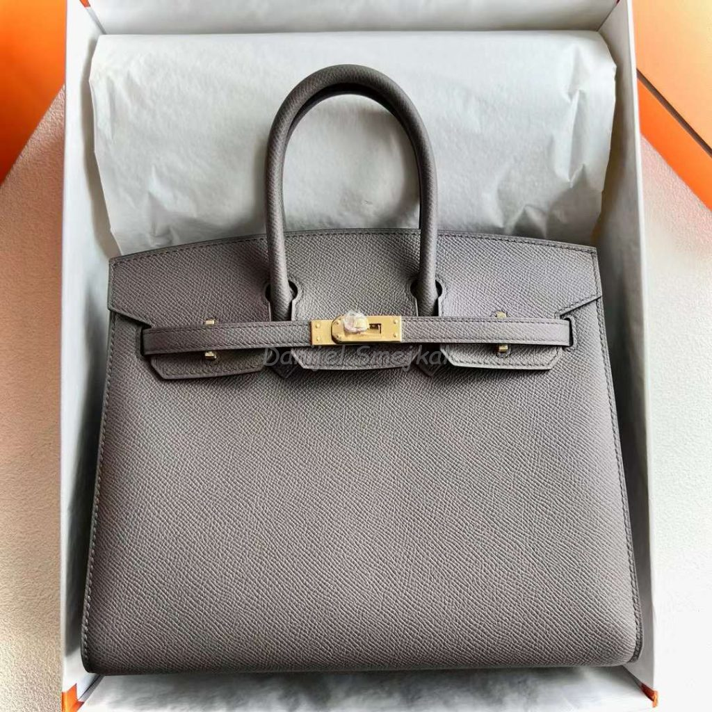 Hermes Birkin Sellier Epsom 8F Deep Gray Gold Hardware 25cm