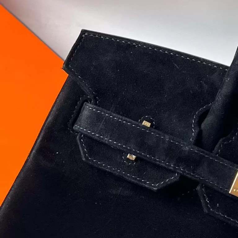 Hermes Birkin Suede Chamois Ck89 Black Gold Hardware Ghw 30cm