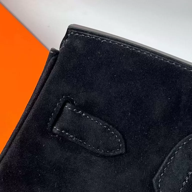 Hermes Birkin Suede Chamois Ck89 Black Gold Hardware Ghw 30cm