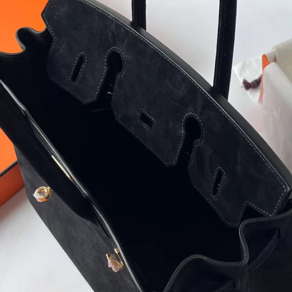 Hermes Birkin Suede Chamois Ck89 Black Gold Hardware Ghw 30cm