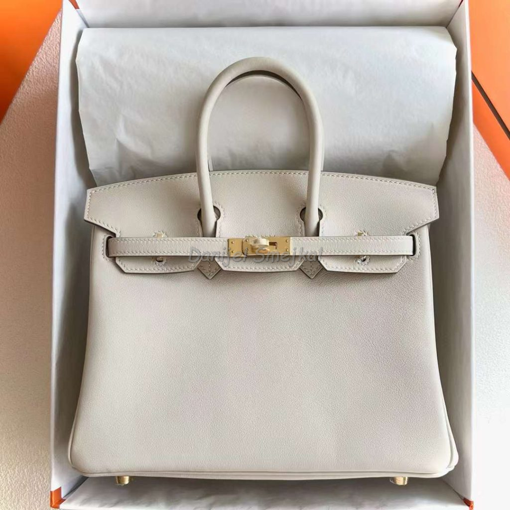 Hermes Birkin Swift Ck10 Creamy White Gold Hardware 25cm