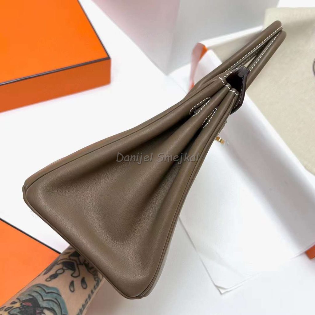 Hermes Birkin Swift Ck18 Etoupe Grey Gold Hardware Ghw 25cm