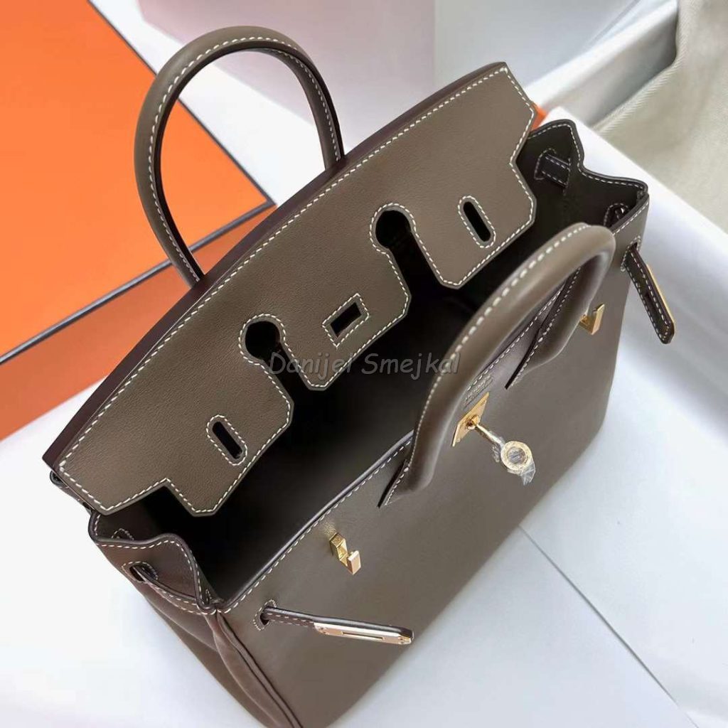Hermes Birkin Swift Ck18 Etoupe Grey Gold Hardware Ghw 25cm