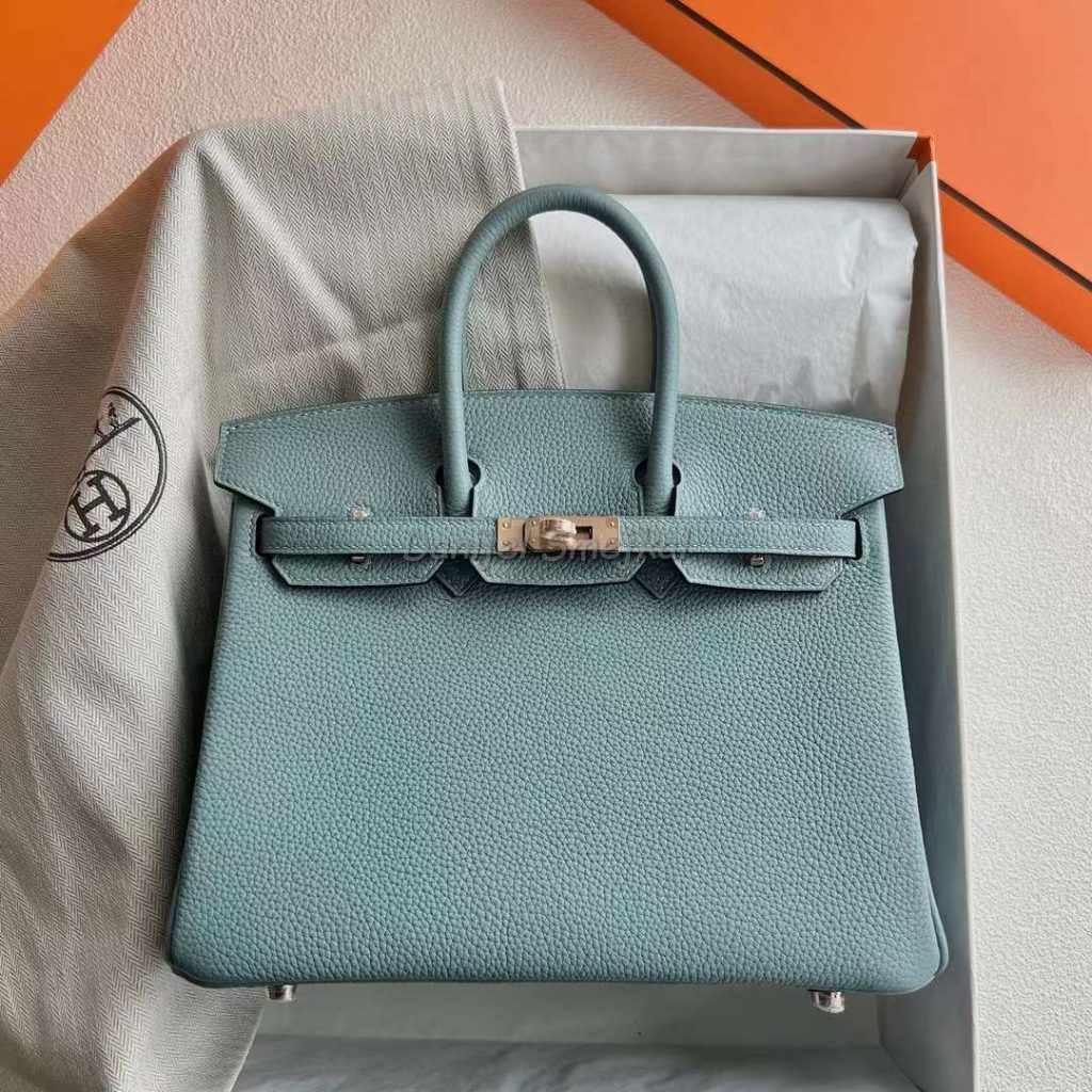 Hermes Birkin Togo 7G indigo cyan Rose Gold Hardware 25cm