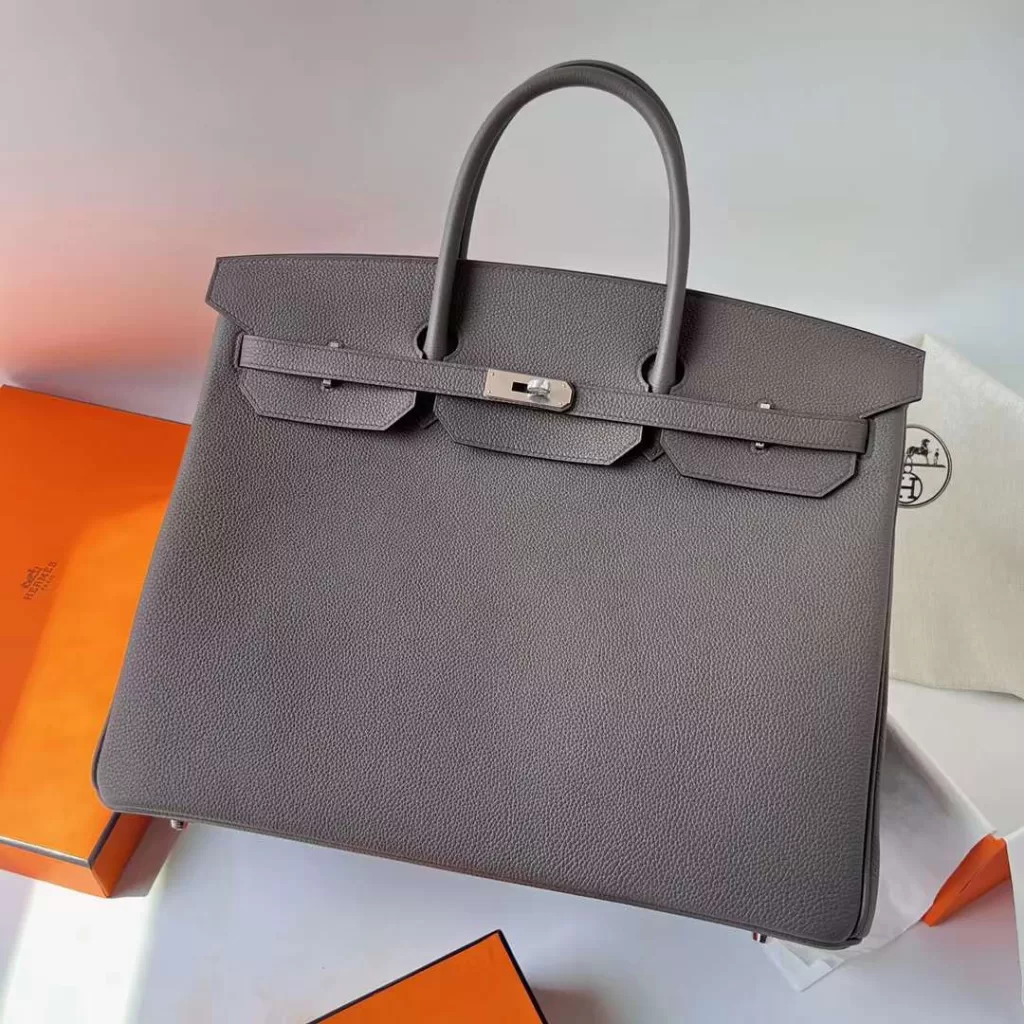 Hermes Birkin Togo 8F Tinware Grey Silver Hardware Phw 40cm