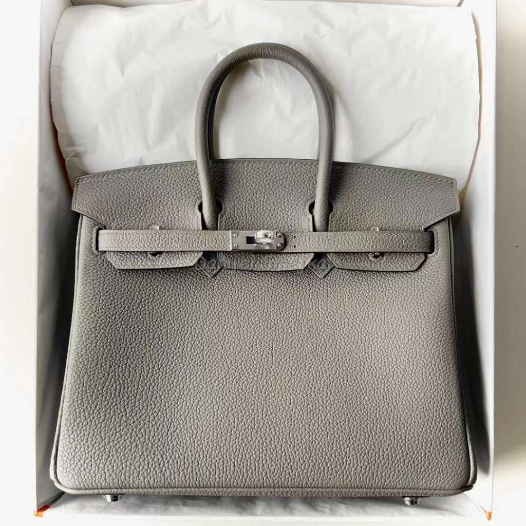 Hermes Birkin Togo 8F Tinware grey Silver Hardware 25cm