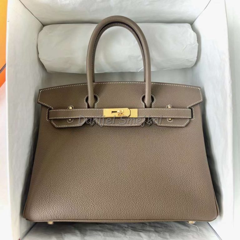 Hermes Birkin Togo Ck18 Etoupe Grey Gold Hardware 30cm