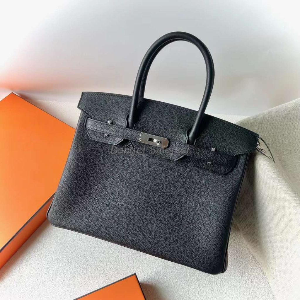 Hermes Birkin Togo Ck89 Black Silver Hardware 30cm