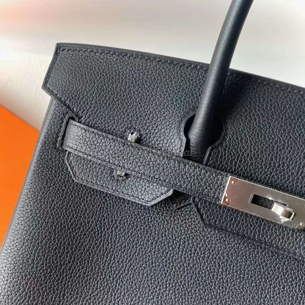 Hermes Birkin Togo Ck89 Black Silver Hardware 30cm