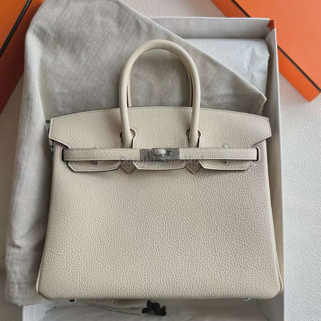 Hermes Birkin Togo I2 Cream White Silver Hardware 25cm