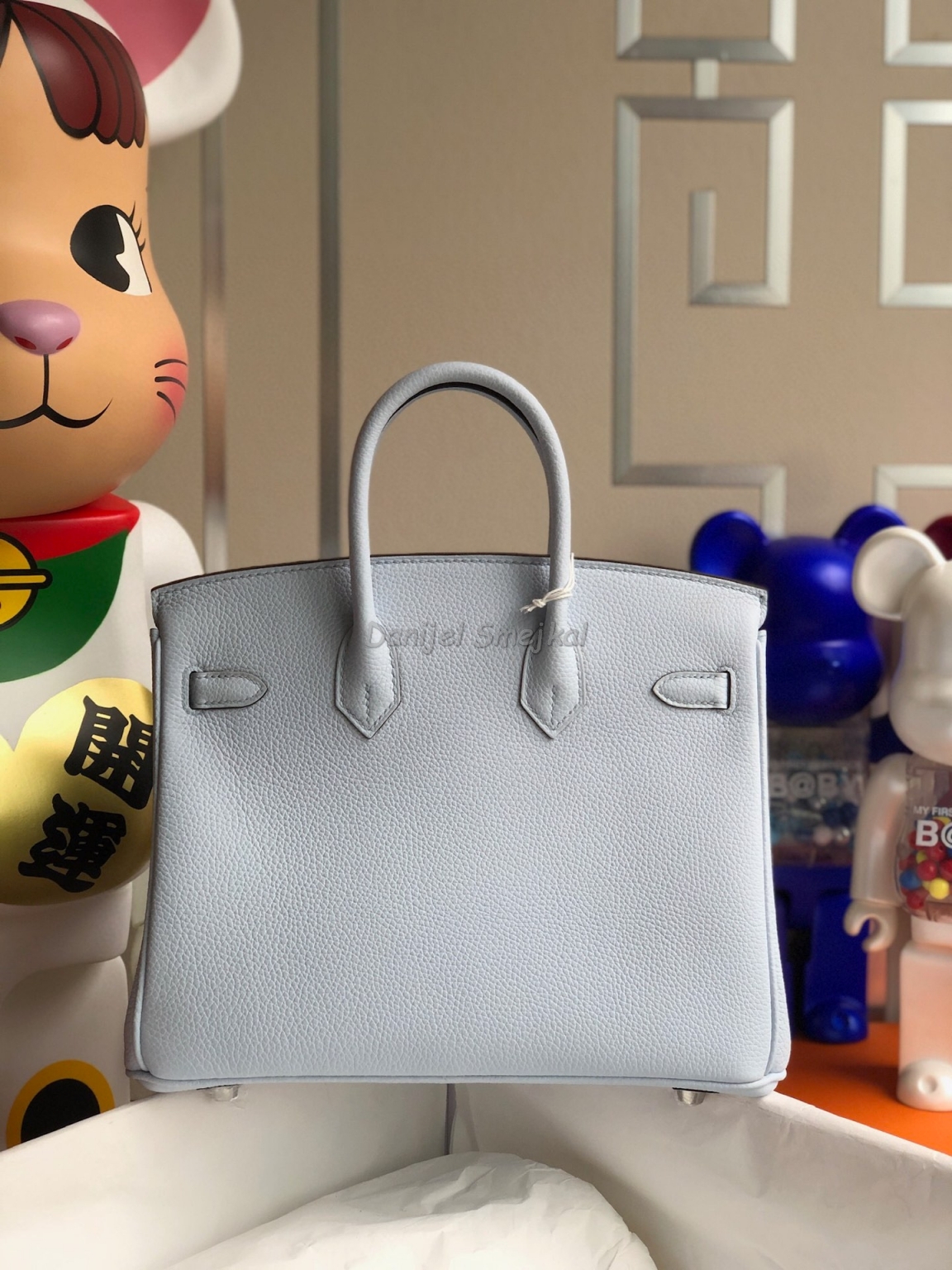 Hermes Birkin Togo T0 Bleu Brume Silver 25cm