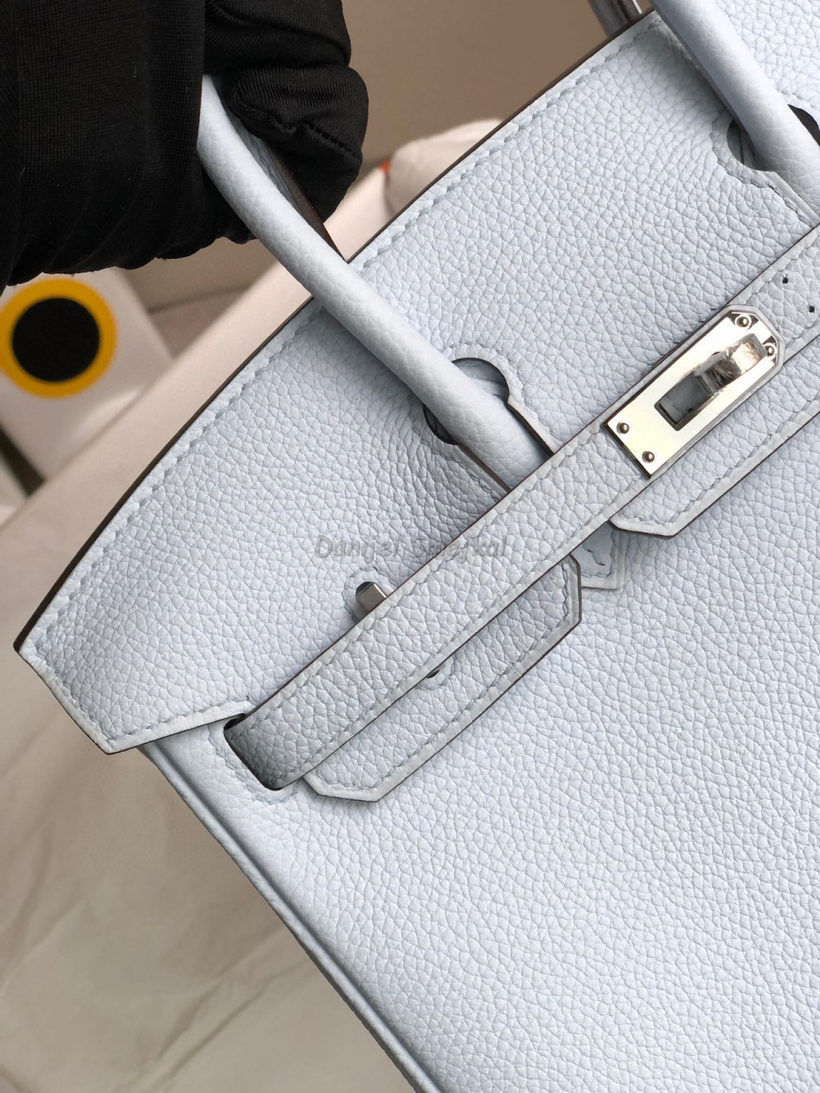 Hermes Birkin Togo T0 Bleu Brume Silver 25cm