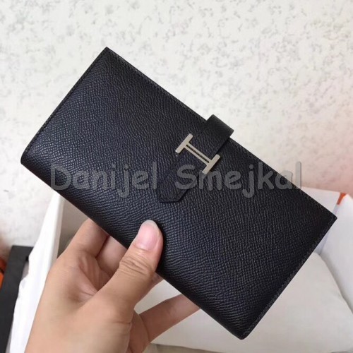 Hermes Black Epsom Bearn Gusset Wallet