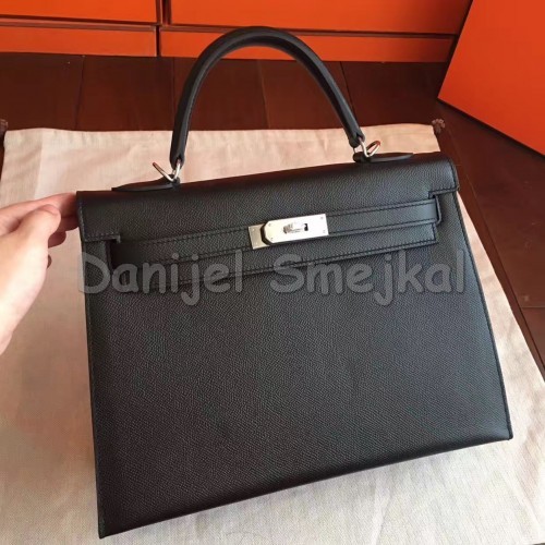 Hermes Black Epsom Kelly 32cm