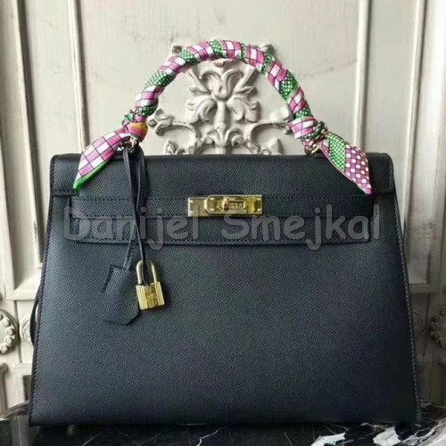 Hermes Black Epsom Kelly 32cm 