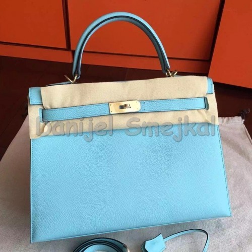 Hermes Blue Atoll Epsom Kelly 32cm