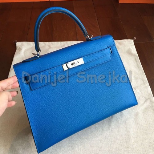 Hermes Blue Epsom Kelly 32cm 