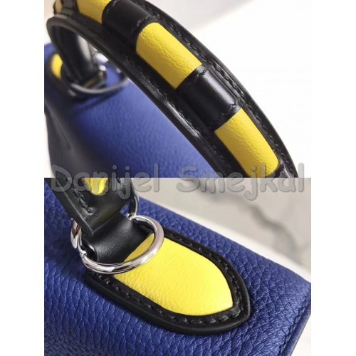 Hermes Blue Kelly 28cm Bag With Zigzag Handle