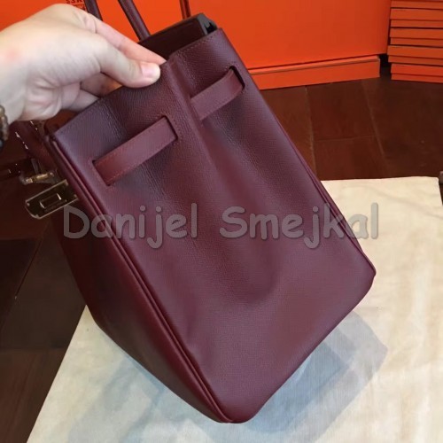 Hermes Bordeaux Epsom Birkin 40cm Handmade Bag