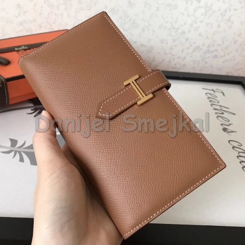 Hermes Brown Epsom Bearn Gusset Wallet 