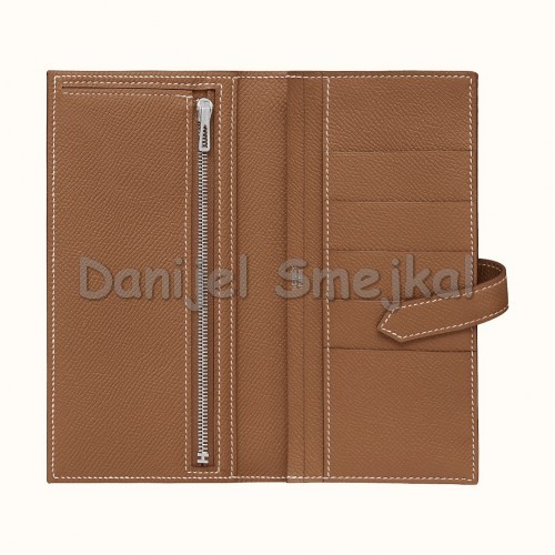 Hermes Brown Epsom Bearn Gusset Wallet 