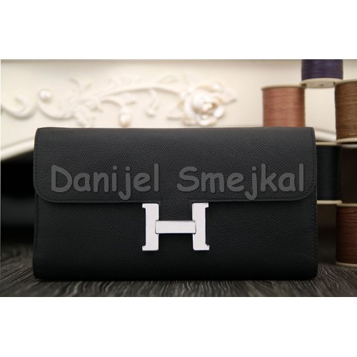 Hermes Constance Wallet In Black Epsom Leather 