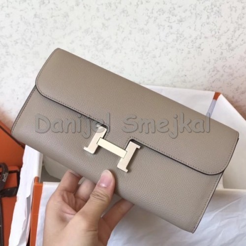 Hermes Constance Wallet In Grey Epsom Leather