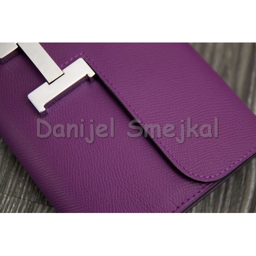 Hermes Constance Wallet In Purple Epsom Leather