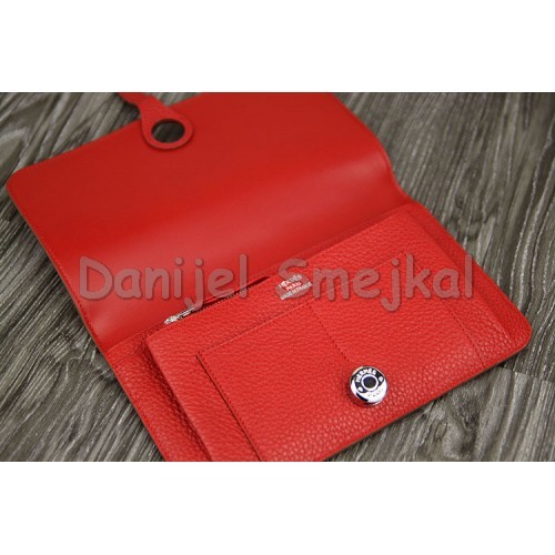 Hermes Dogon Combine Wallet In Red Leather 