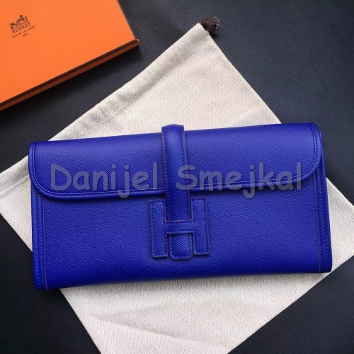 Hermes Electric Blue Epsom Jige Elan 29 Clutch