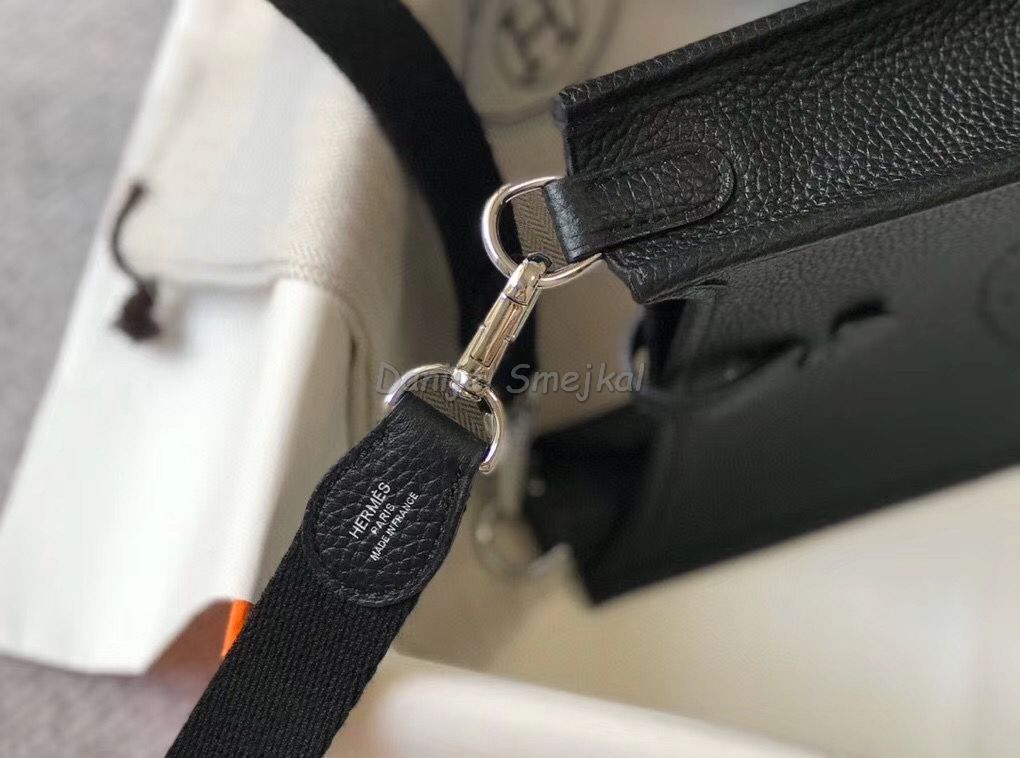 Hermes Evelyne III TPM Bag In Black 17cm