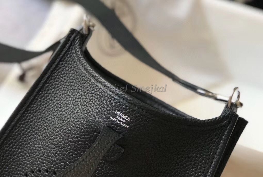 Hermes Evelyne III TPM Bag In Black 17cm