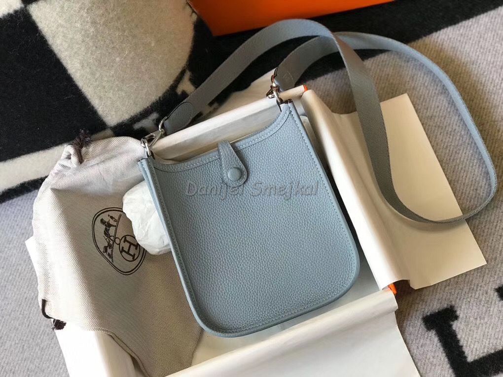 Hermes Evelyne III TPM Bag In Blue 17cm