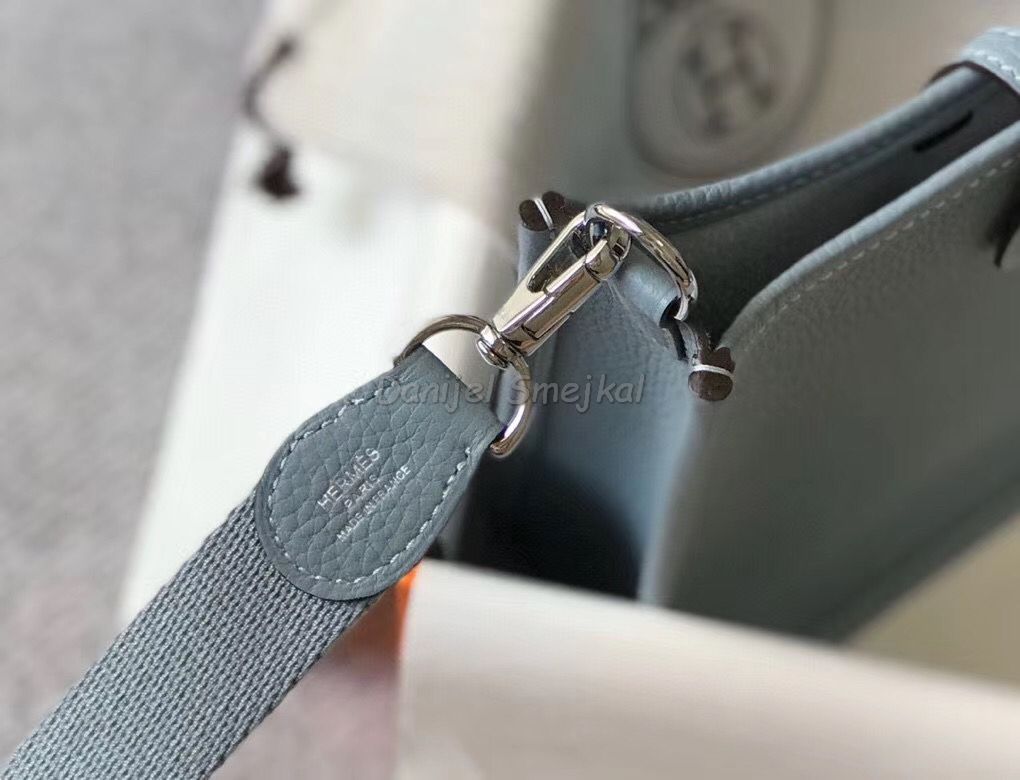Hermes Evelyne III TPM Bag In Blue 17cm