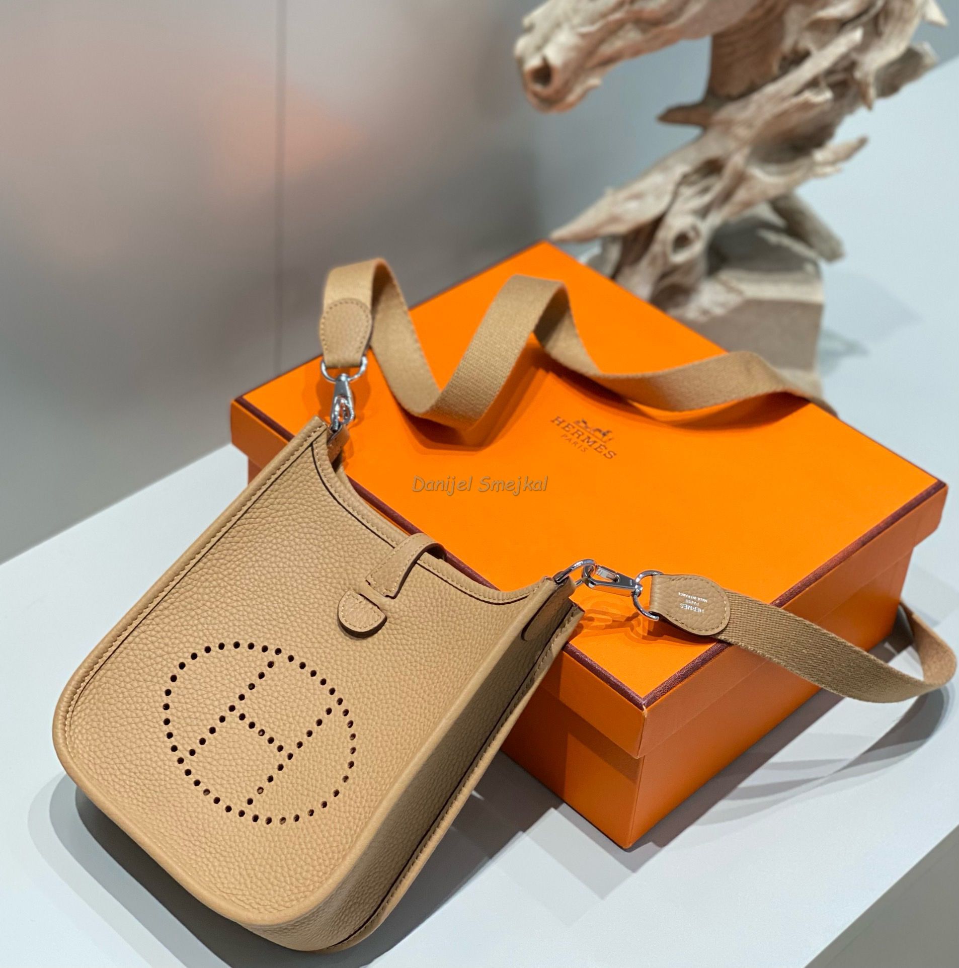 Hermes Evelyne III TPM Bag In Chai 17cm
