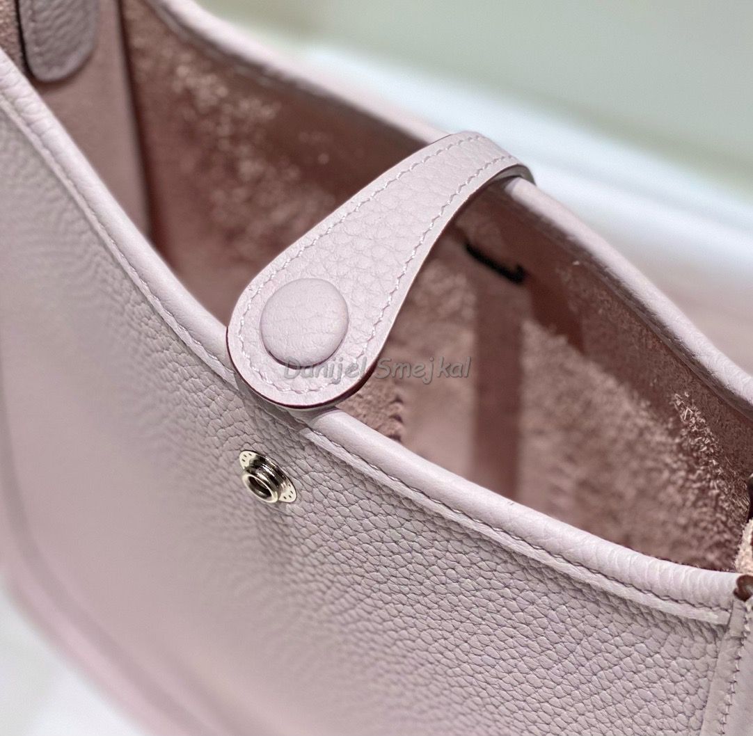Hermes Evelyne III TPM Bag In Mauve Pale 17cm